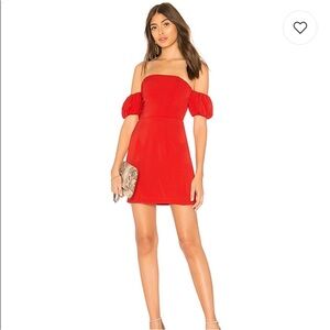 Elegant Red Off-Shoulder Dress